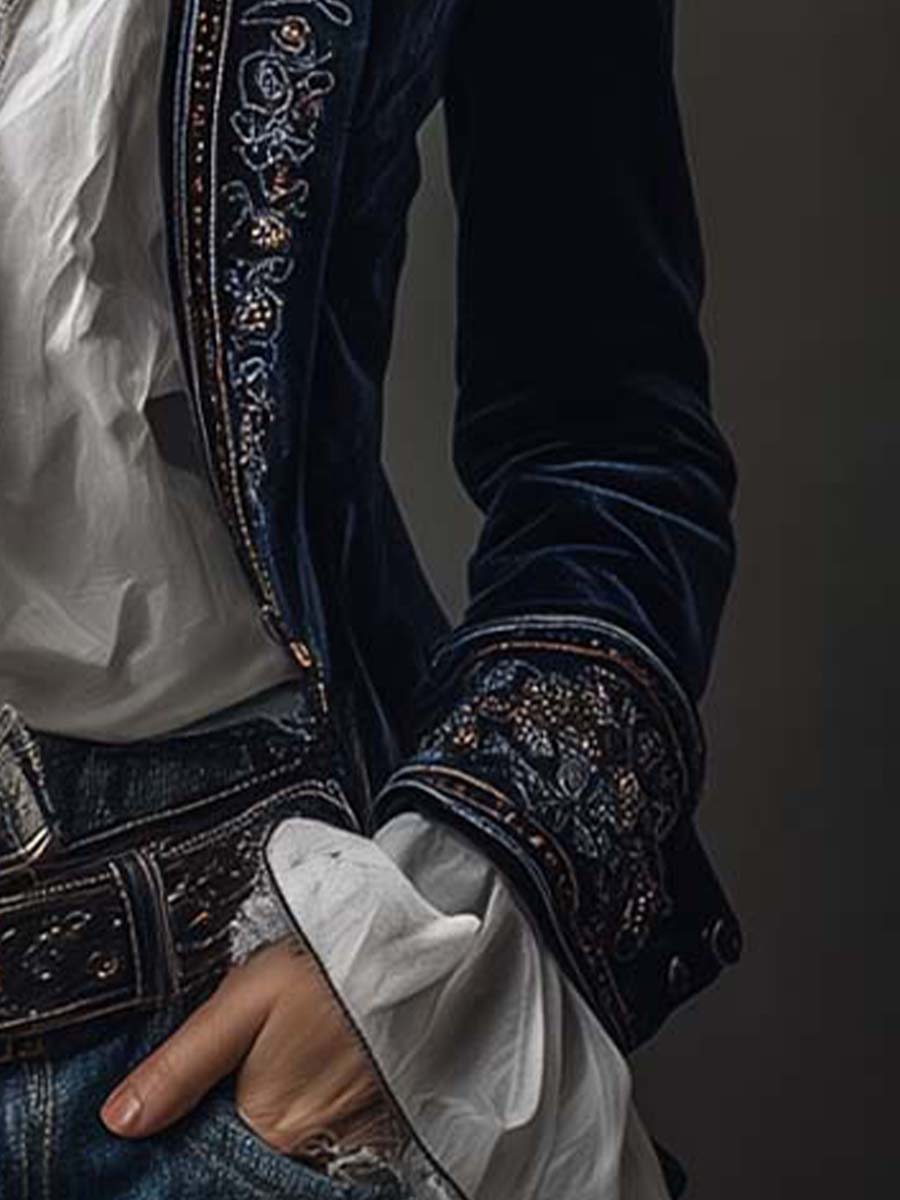 Imogen | Elegant Embroidered Velvet Jacket