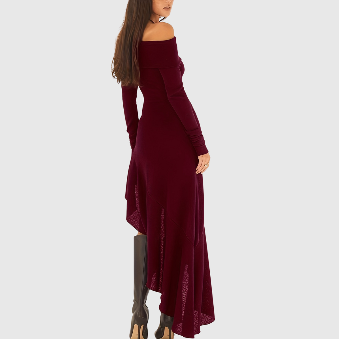 Soeraha | Off the Shoulder Bodycon Dress with Ruffle Details