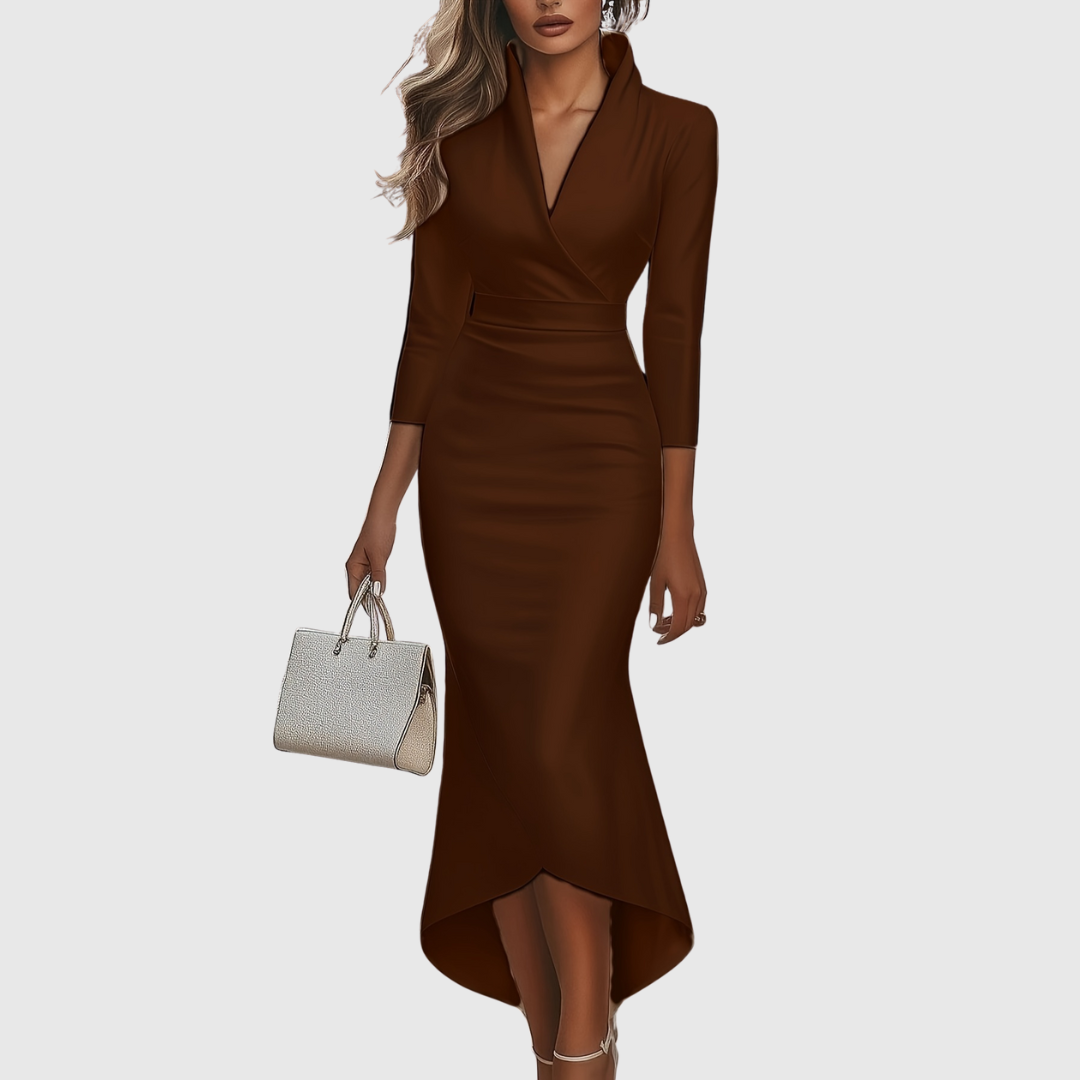Olievia | Glamorous Satin V-Neck Dress