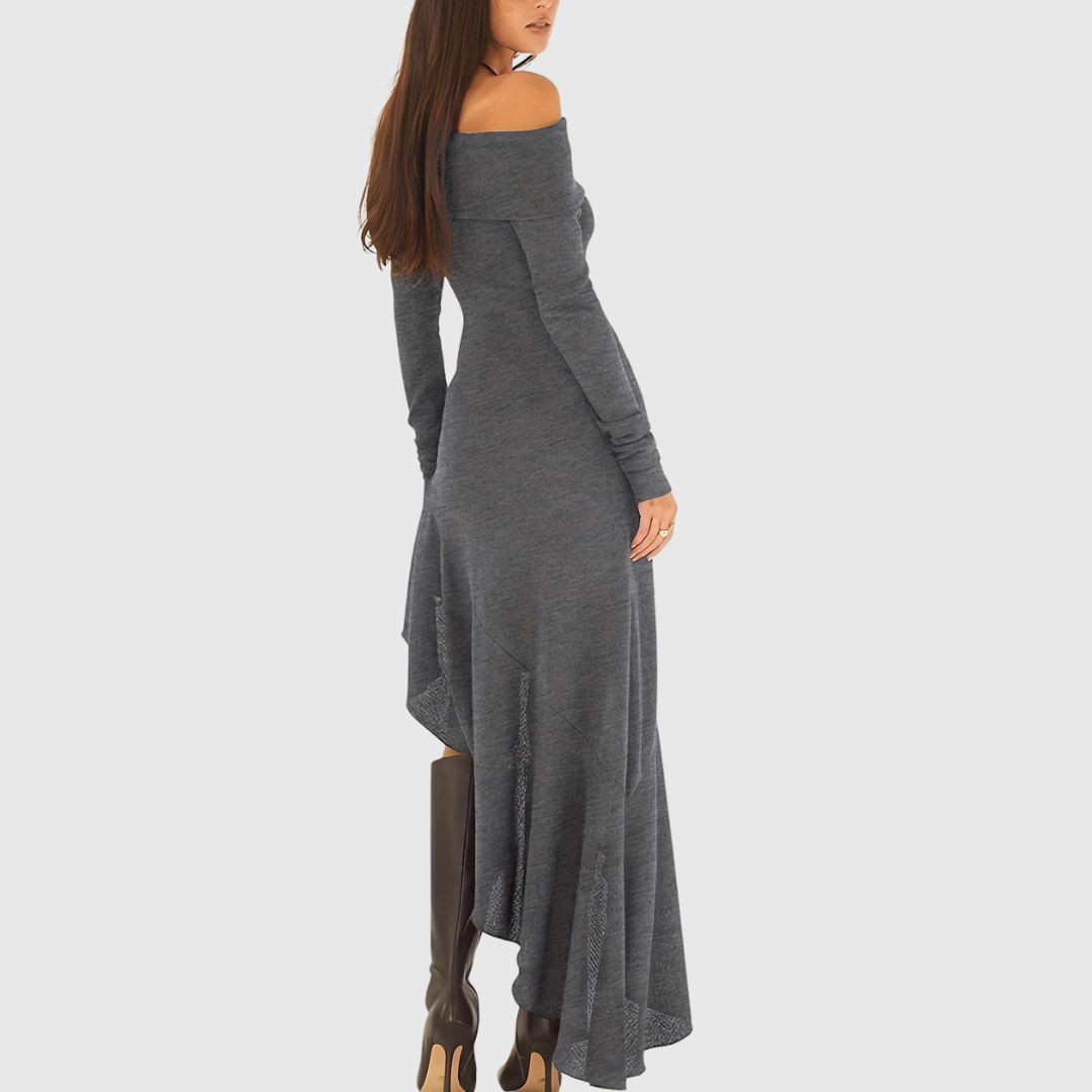 Soeraha | Off the Shoulder Bodycon Dress with Ruffle Details