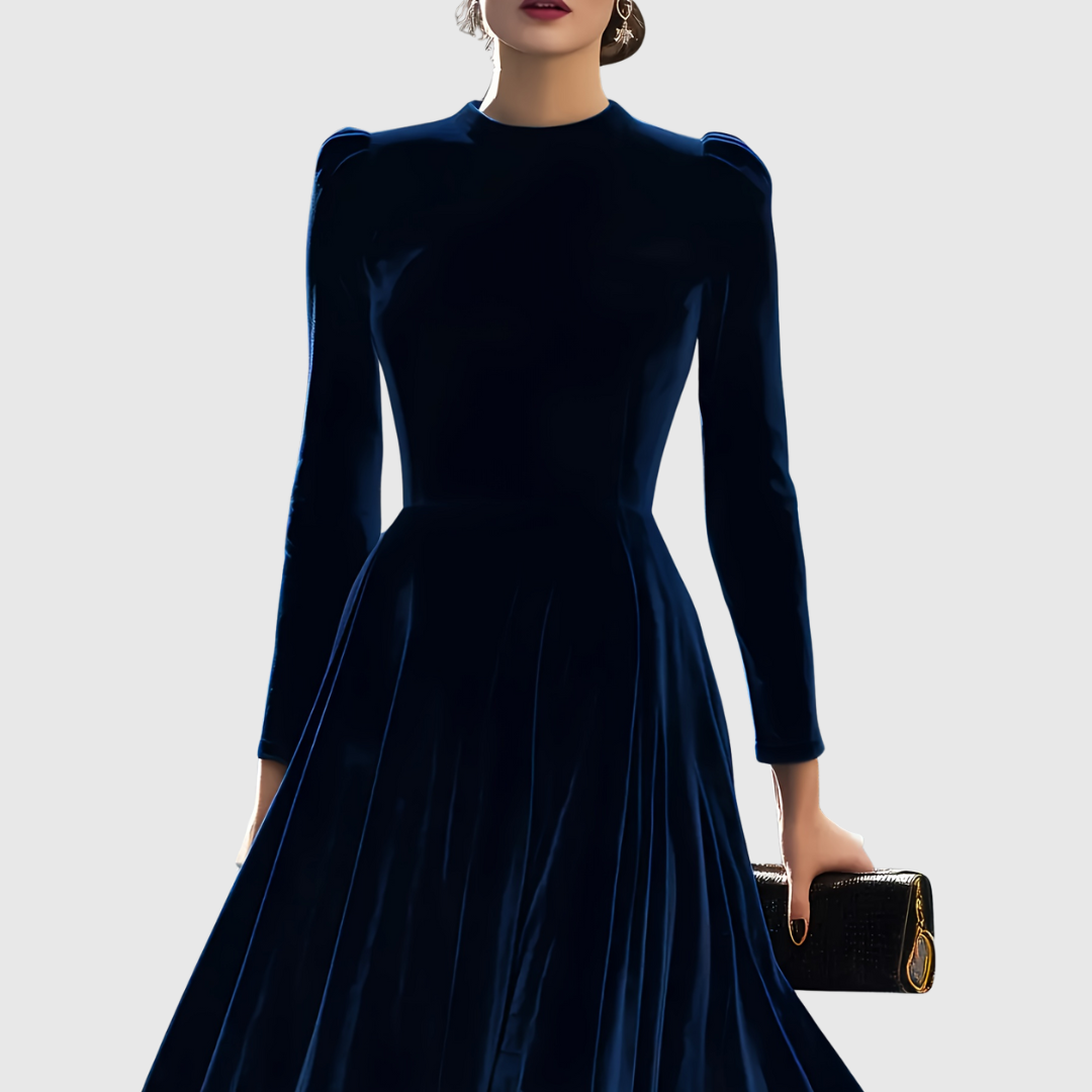 Soopie | Elegant Navy Blue & Burgundy Wedding Dress