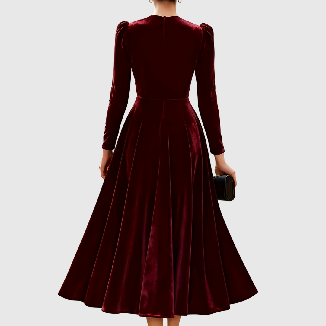 Soopie | Elegant Navy Blue & Burgundy Wedding Dress