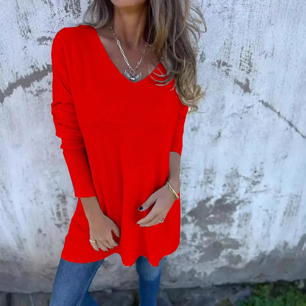 Rhea | Relaxed V-Neck Knit Tunic