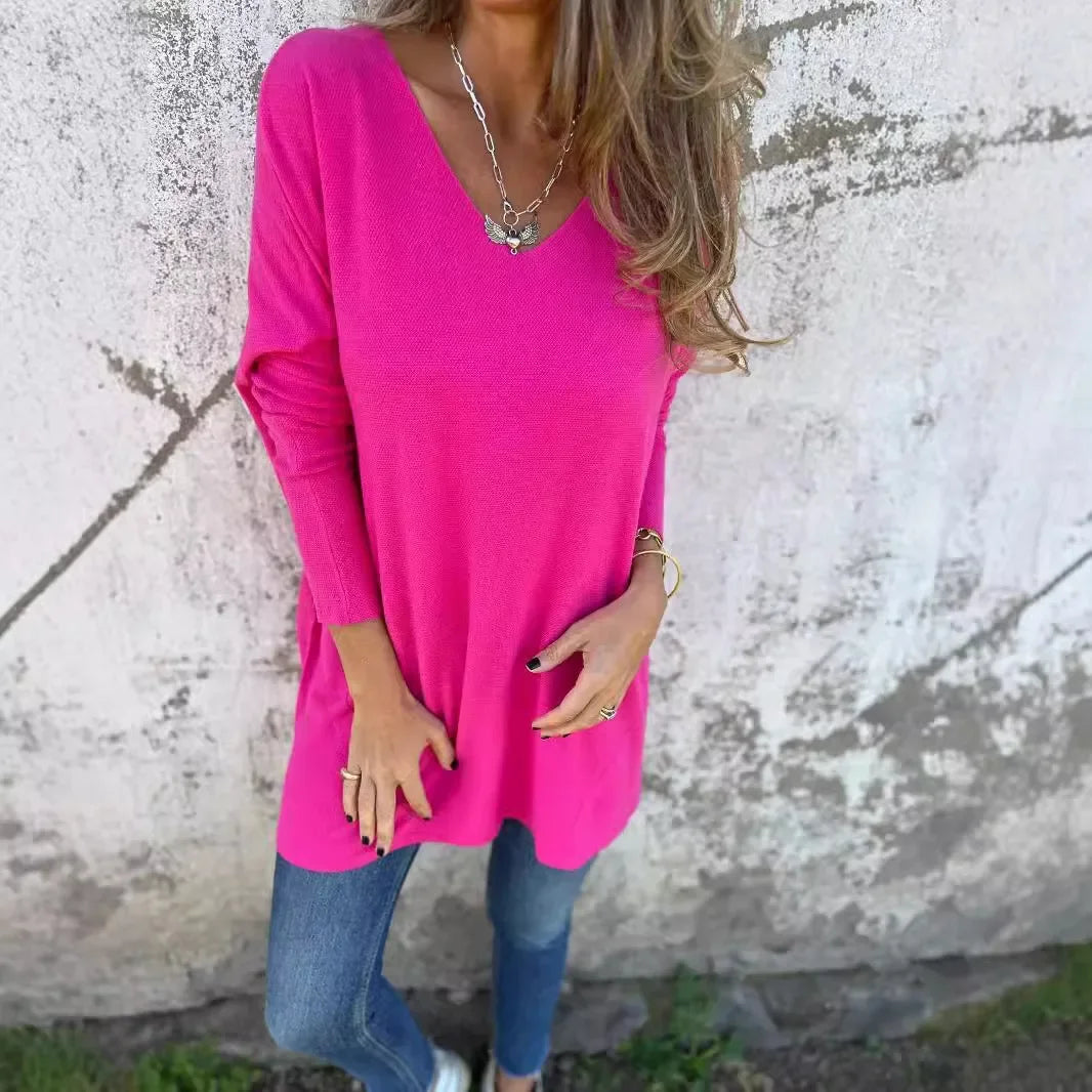Rhea | Relaxed V-Neck Knit Tunic