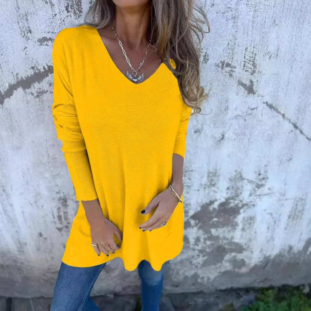 Rhea | Relaxed V-Neck Knit Tunic