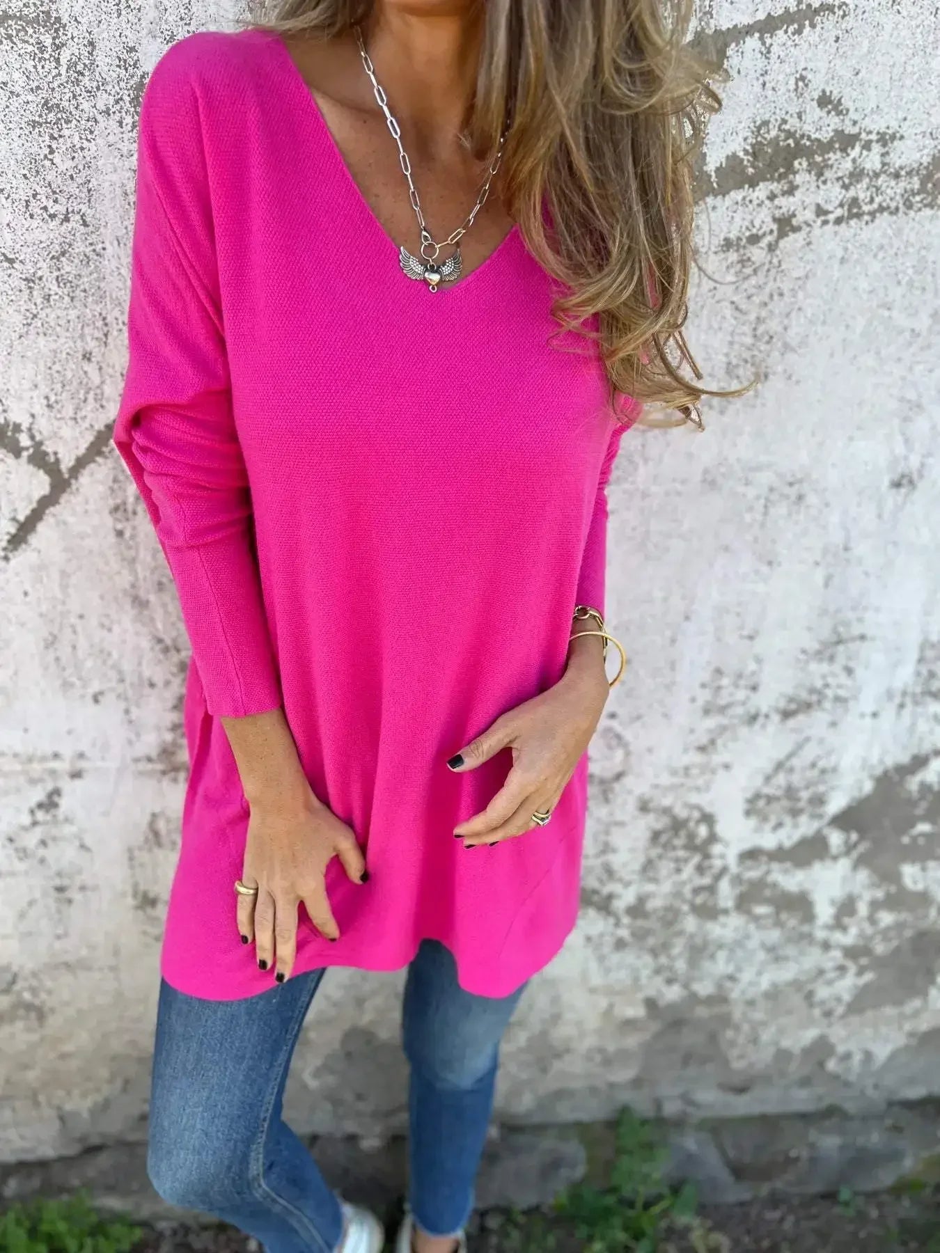 Rhea | Relaxed V-Neck Knit Tunic