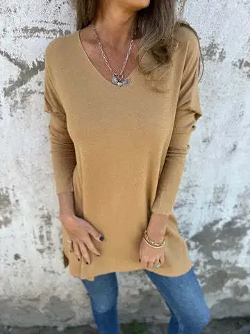 Rhea | Relaxed V-Neck Knit Tunic