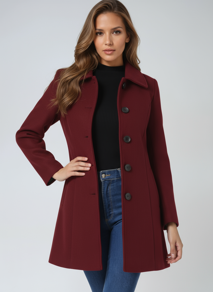Beatrice | Women’s Single-Breasted Winter Trench Coat