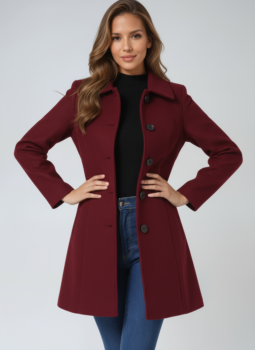 Beatrice | Women’s Single-Breasted Winter Trench Coat