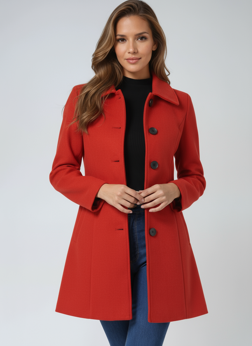 Beatrice | Women’s Single-Breasted Winter Trench Coat
