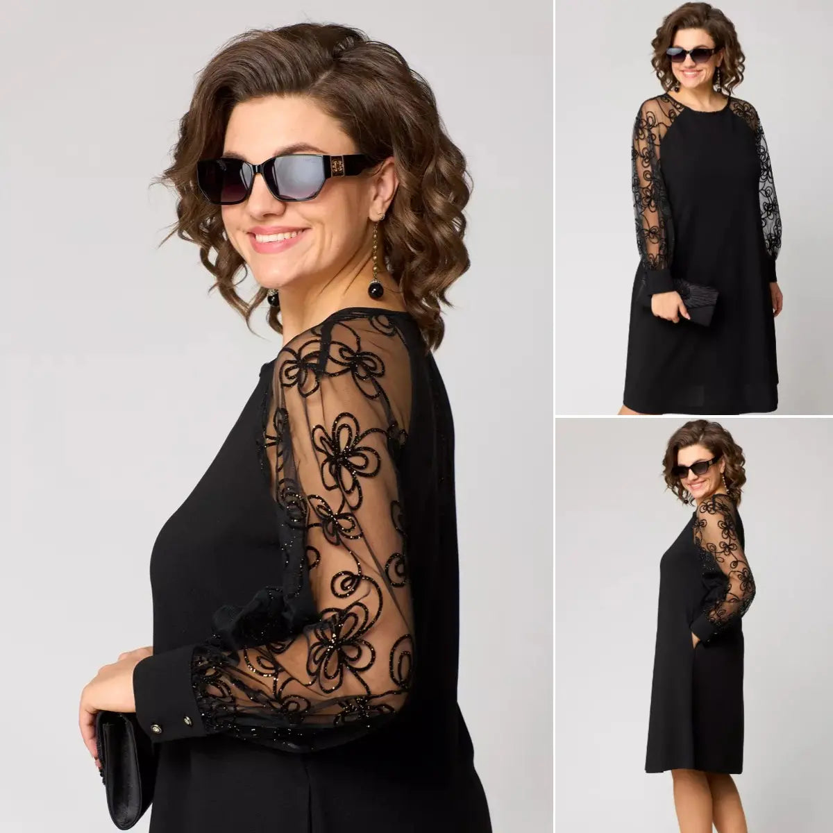 Milena | Elegant Lace-Sleeve Dress