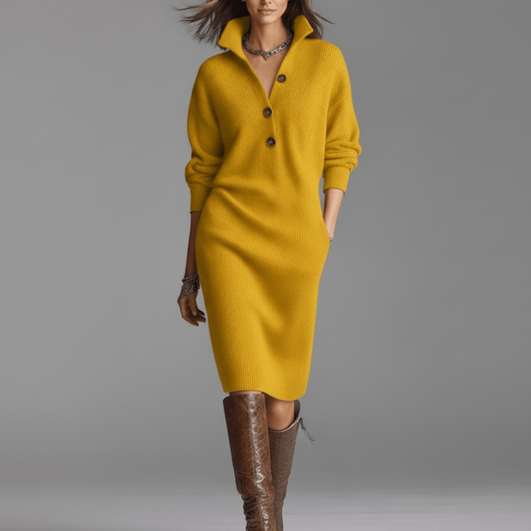 Indy | Elegant Winter Dress with Buttons