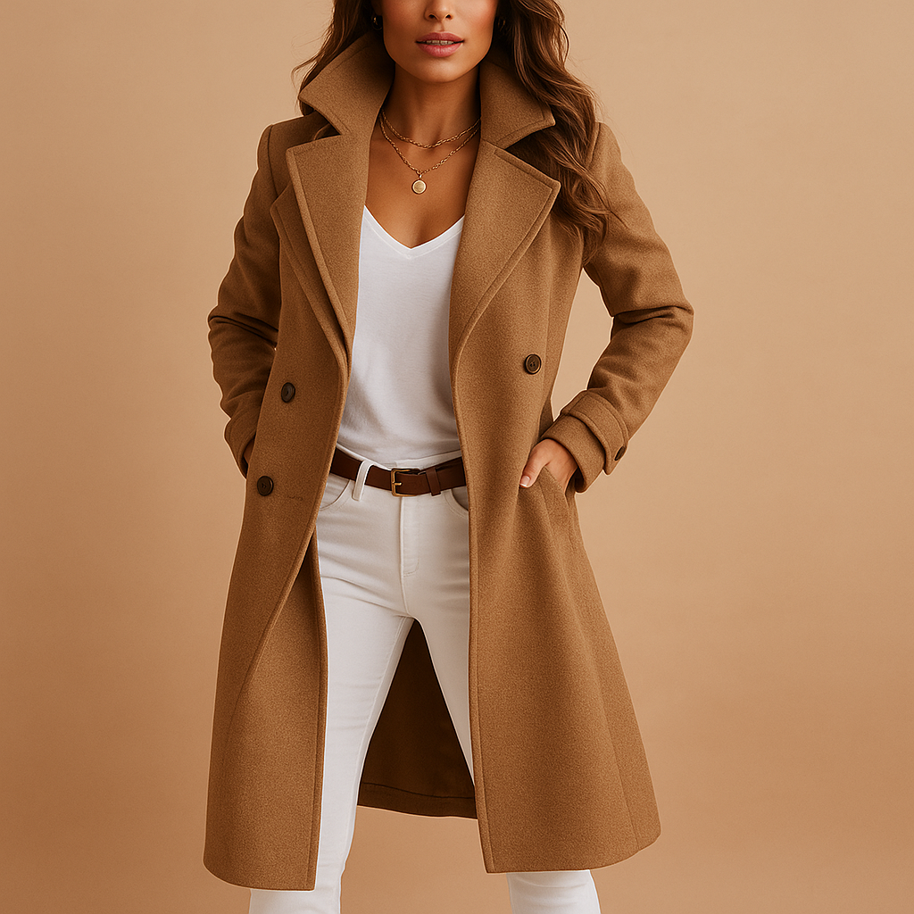 Isla | Elegant Long Button Coat