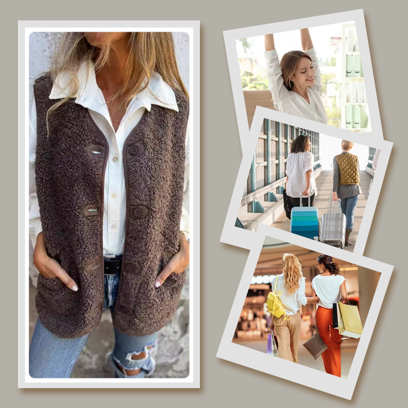 Nadia | Button-Down Short Warm Vest