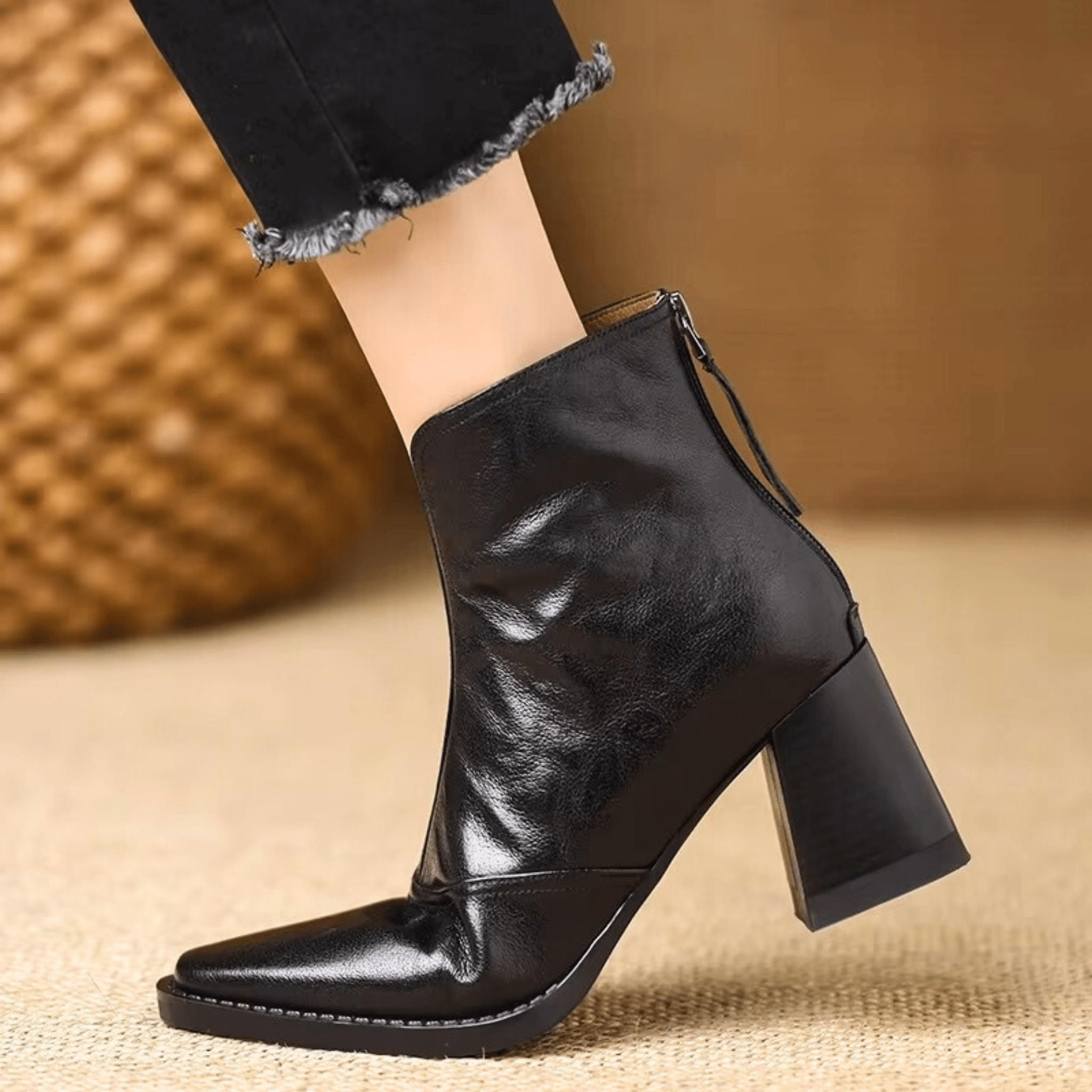 Charlotte | Luxury Mid-Heel Ankle Boots
