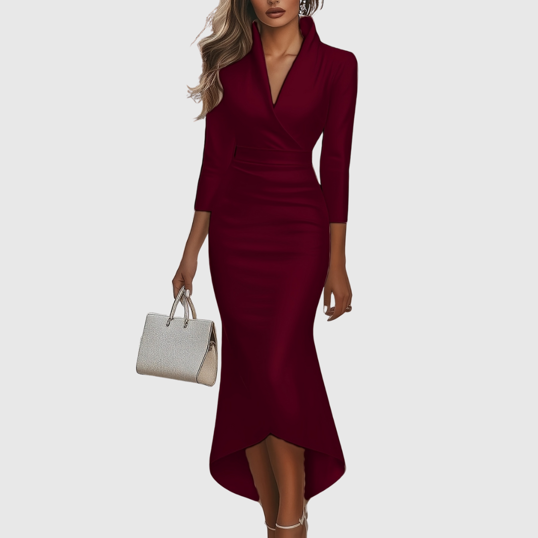 Olievia | Glamorous Satin V-Neck Dress