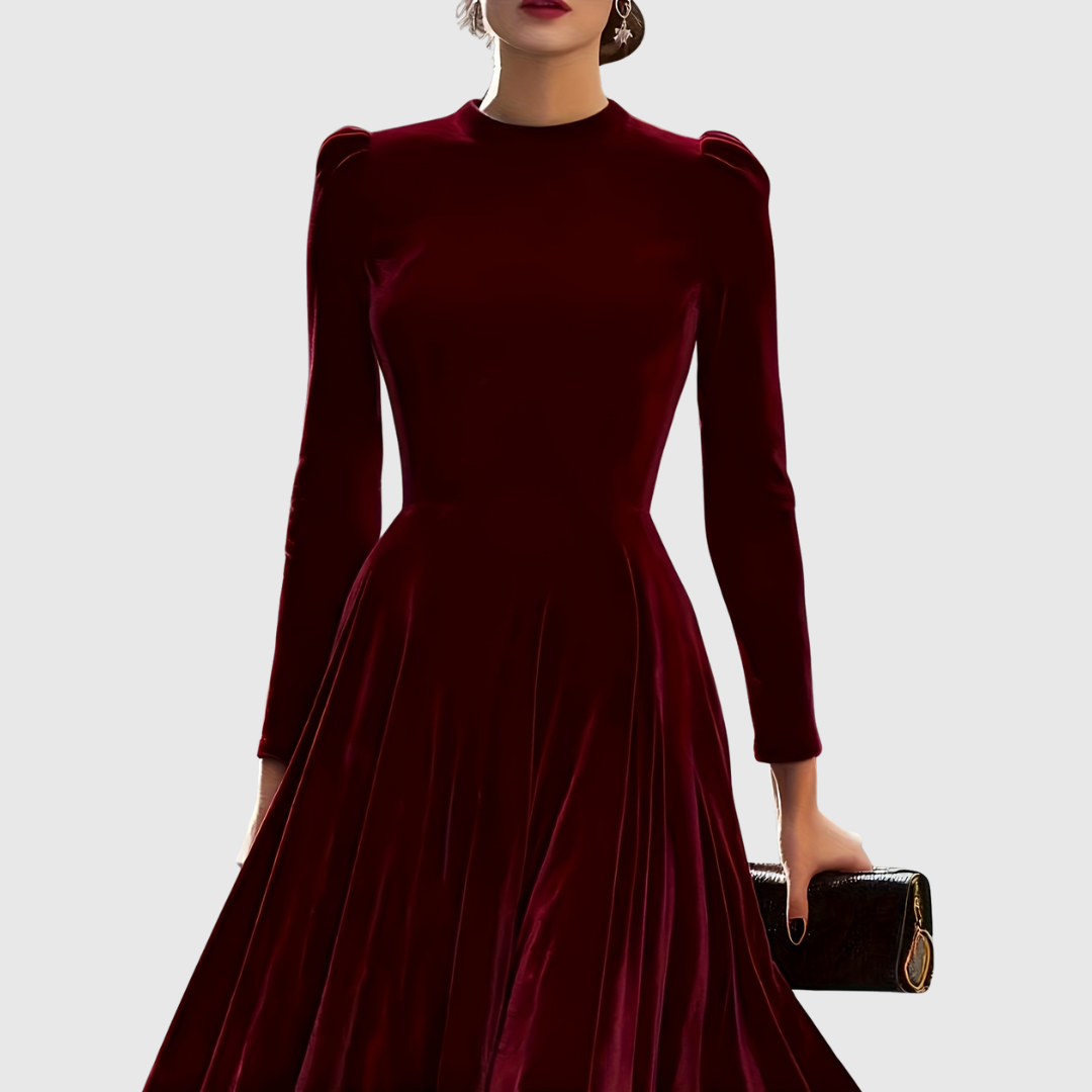 Soopie | Elegant Navy Blue & Burgundy Wedding Dress