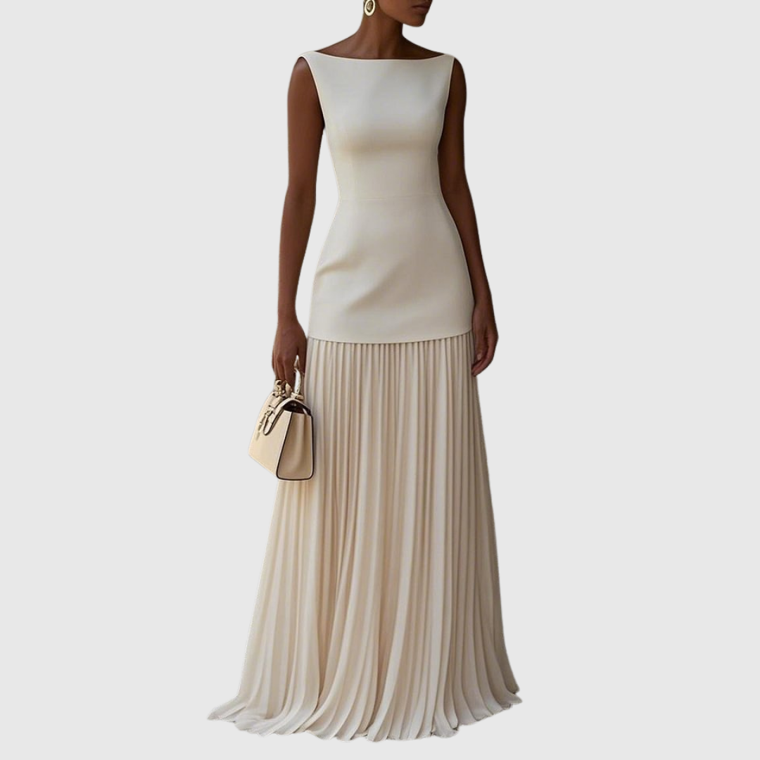 Rowina | Sleeveless Dress With Flowing Pleats