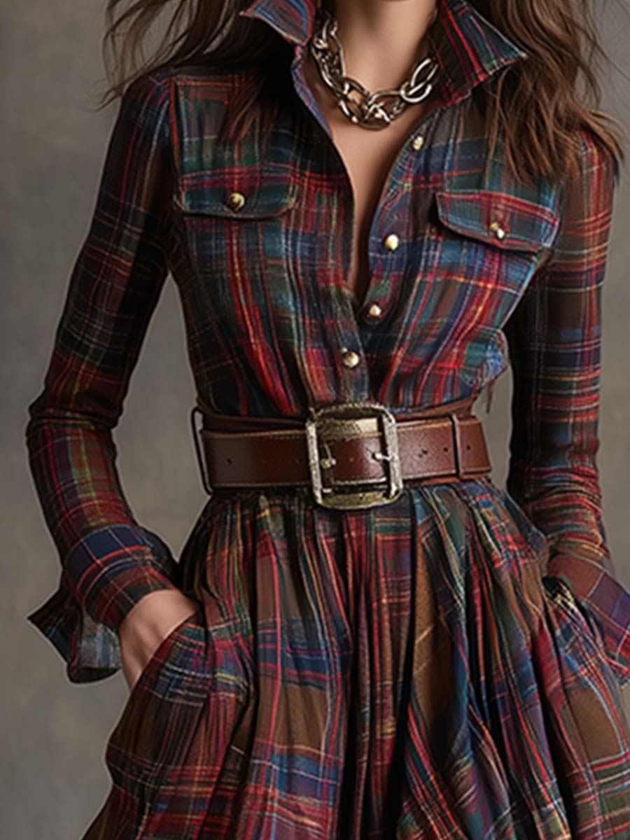 Margaux | Plaid Maxi Shirt Dress