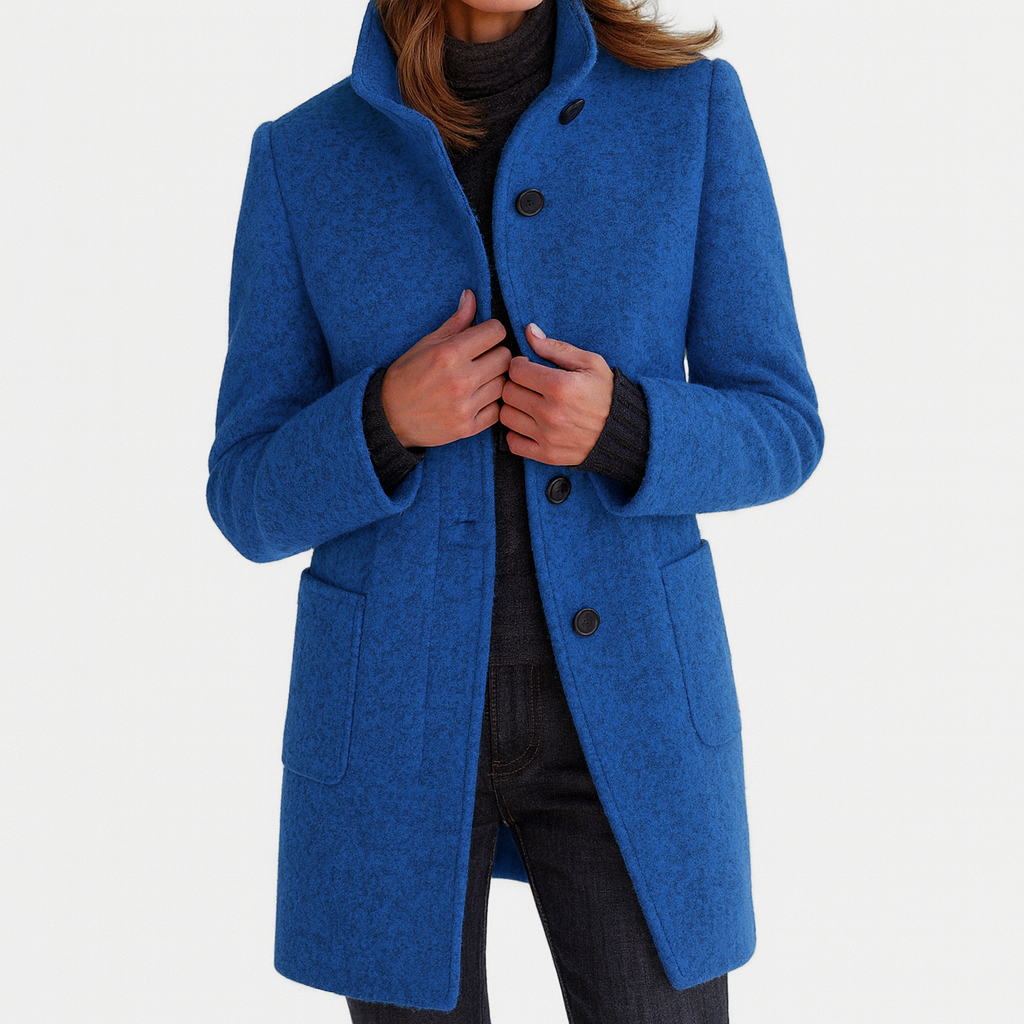 Elise | High Collar Jacket in Wool Blend