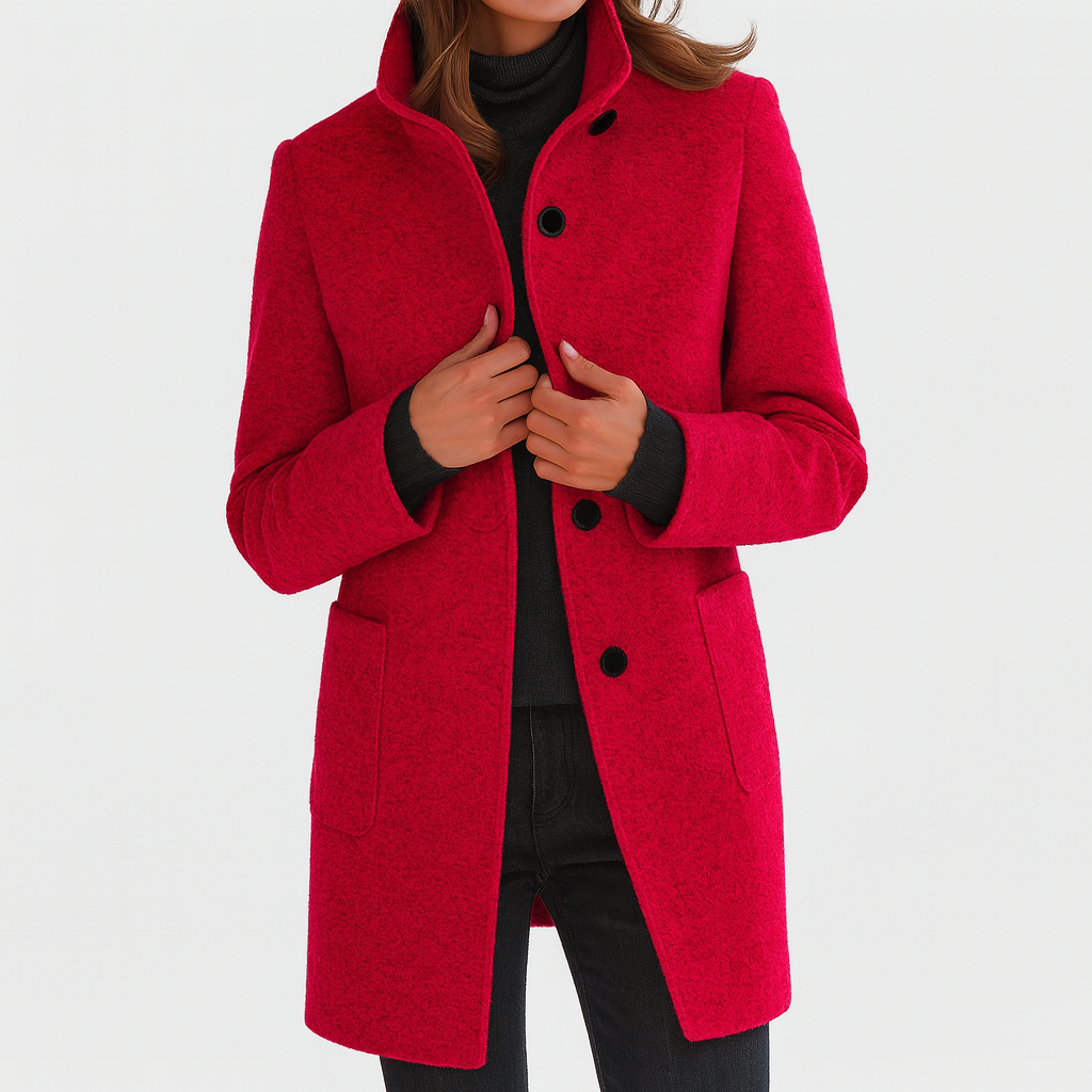Elise | High Collar Jacket in Wool Blend