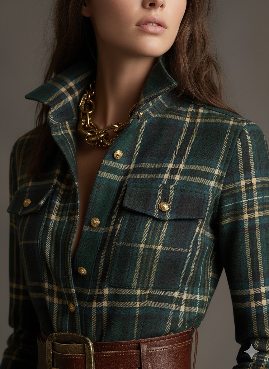 Margaux | Plaid Maxi Shirt Dress