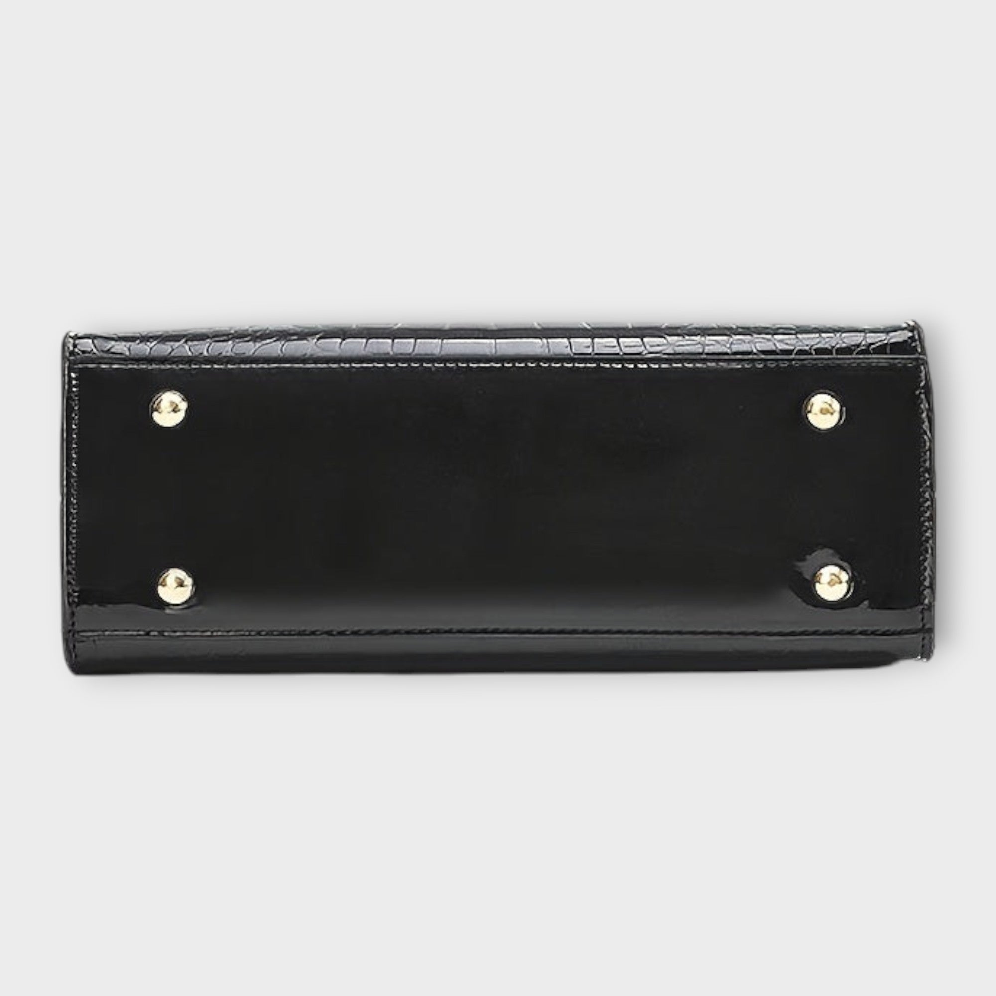 Lora. - Glossy Crocodile Pattern Handbag