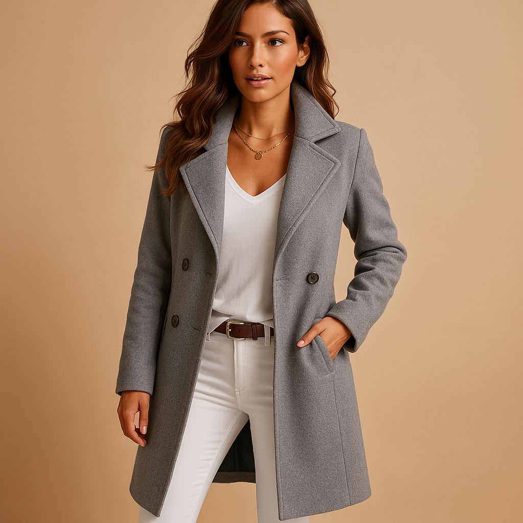 Isla | Elegant Long Button Coat
