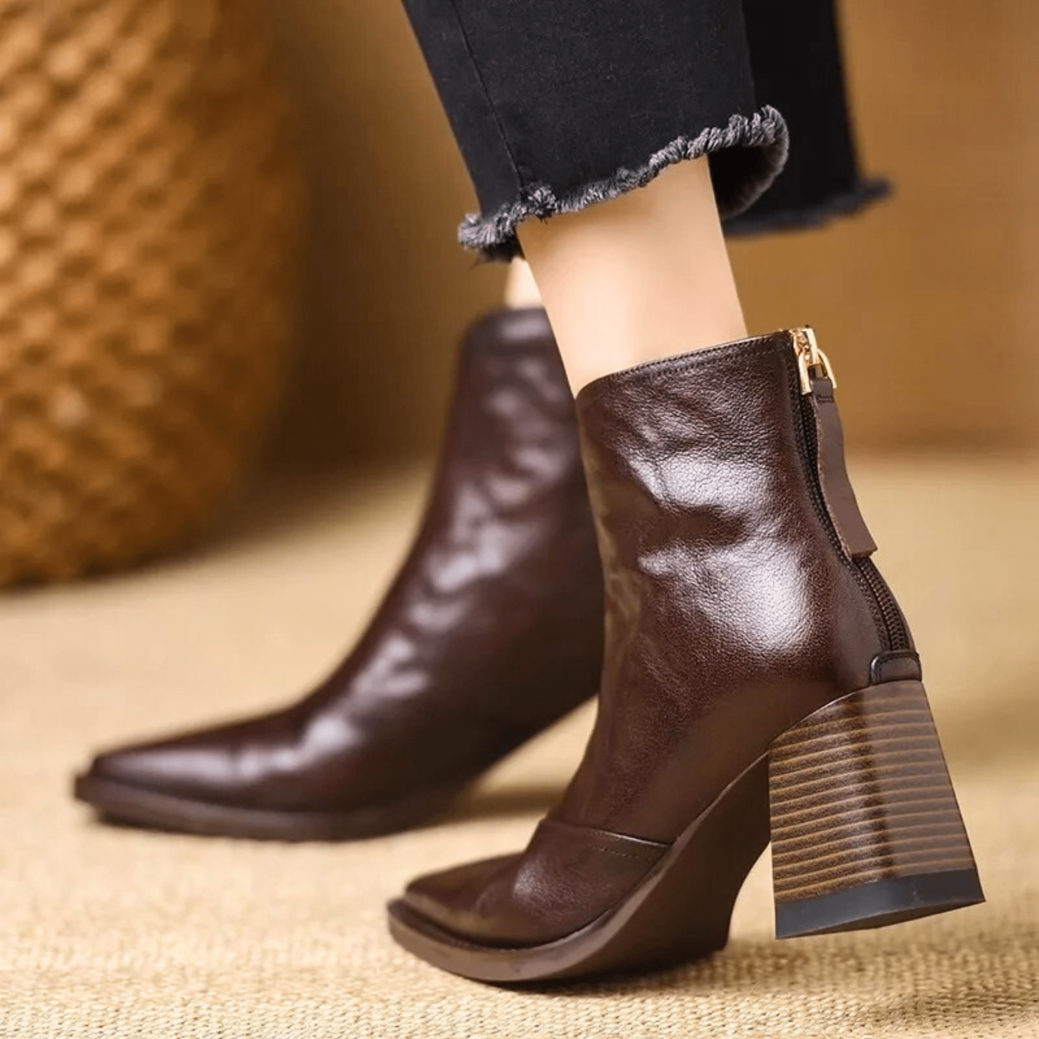 Charlotte | Luxury Mid-Heel Ankle Boots